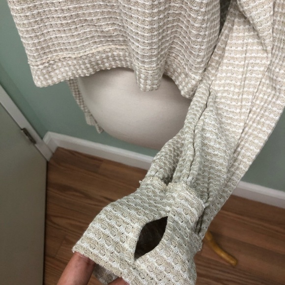 Free People | Women's Cropped Turtleneck Sweater | Green & white | Medium - Picture 3 of 5